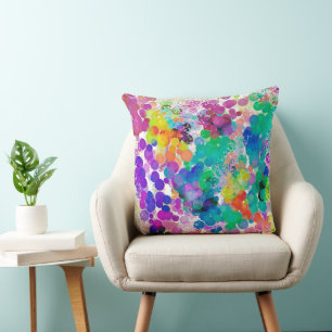 Colourful Abstract Bokeh 2 Design Double Sided Gif Throw Pillow