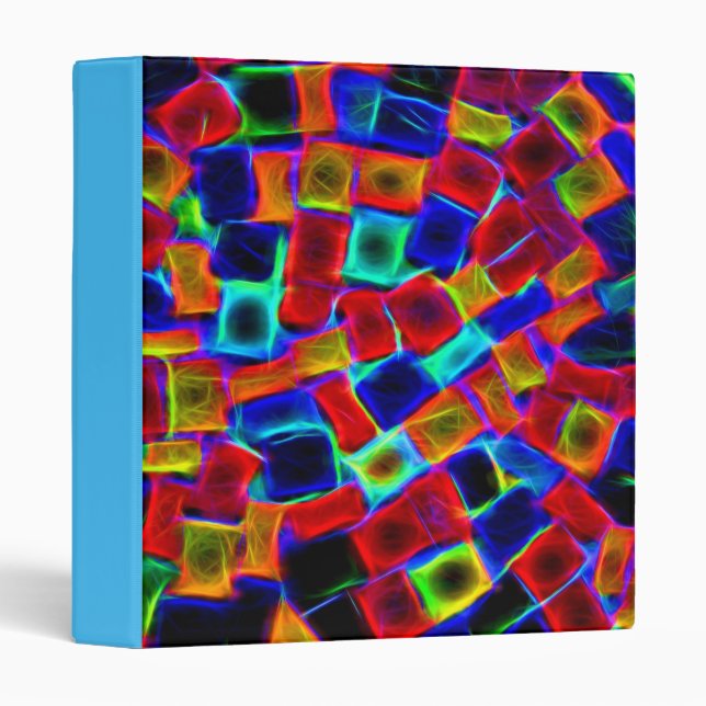 Colourful Abstract Bokeh Blocks Pattern Binder (Front/Spine)