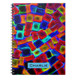 Colourful Abstract Bokeh Blocks Personalised Notebook