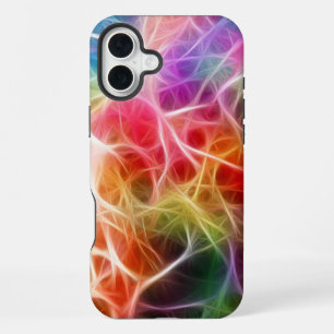 Colourful Abstract Bokeh lighting Electricity iPhone 16 Plus Case