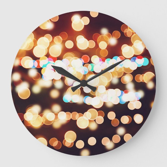 Colourful Abstract Bokeh Texture Large Clock (Front)