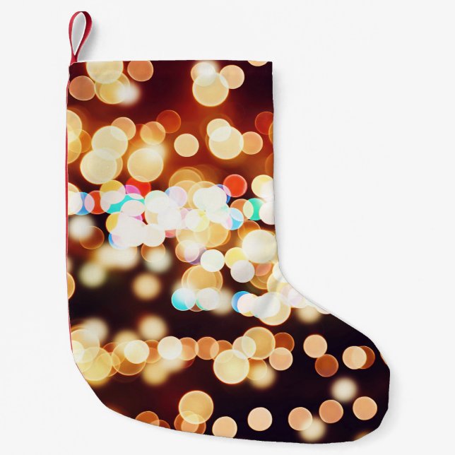 Colourful Abstract Bokeh Texture Small Christmas Stocking (Front)