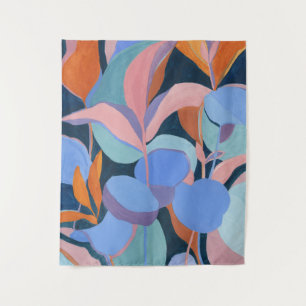 Colourful Abstract Botanical Art Tapestry