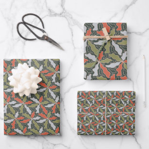 Colourful Abstract Botanical Wrapping Paper Sheet