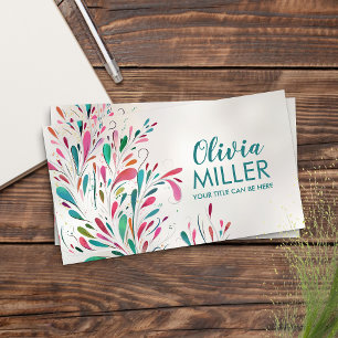 Colourful Abstract Branch Art  Business Card