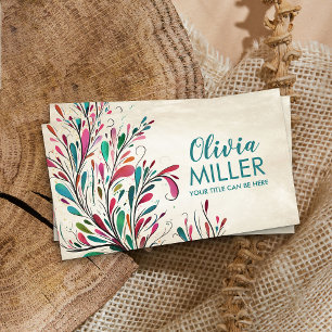 Colourful Abstract Branch Art  Business Card