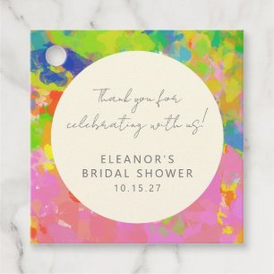 Colourful Abstract Bridal Shower Custom Thank You Favour Tags