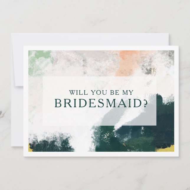 Colourful Abstract Bridesmaid Proposal Card (Front)