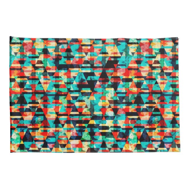 Colourful abstract bright element design pillowcase (Back-Right)