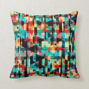 Colourful abstract bright element design throw pillow