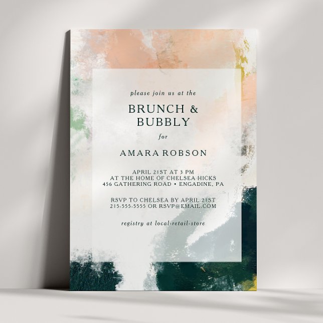 Colourful Abstract Brunch and Bubbly Shower Invitation (Creator Uploaded)