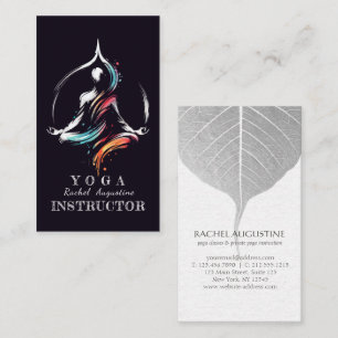 Colourful Abstract Brush Logo Meditation Instructo Business Card