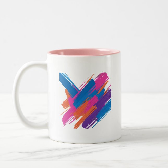 Colourful Abstract Brush Stroke Mug  (Left)