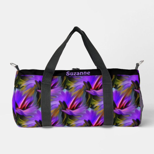 Colourful Abstract Brush Strokes Personalized      Duffle Bag (Front)