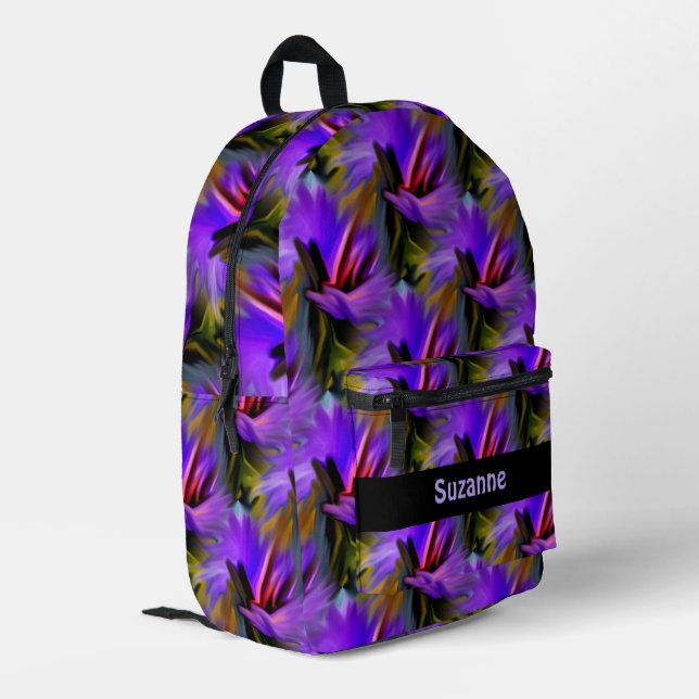 Colourful Abstract Brush Strokes Personalized      Printed Backpack (Back Corner Left)