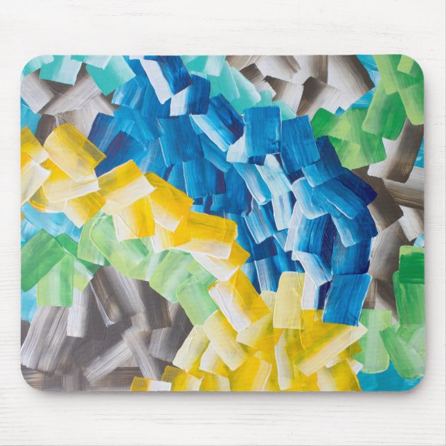 Colourful Abstract Brushstroke Pattern Mouse Pad (Front)