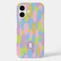 Colourful Abstract Brushstrokes Pattern Monogram