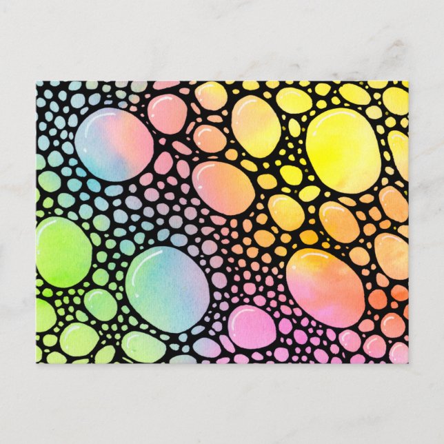 Colourful Abstract Bubbles Postcard (Front)