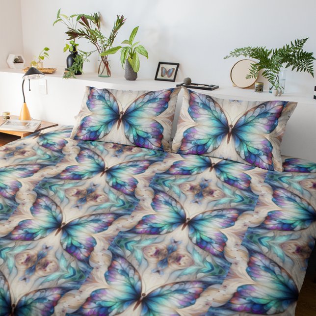 Colourful abstract butterfly design accent pillow (Creator Uploaded)