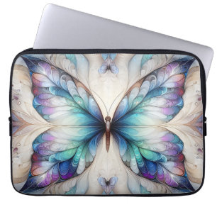 Colourful abstract butterfly design laptop sleeve