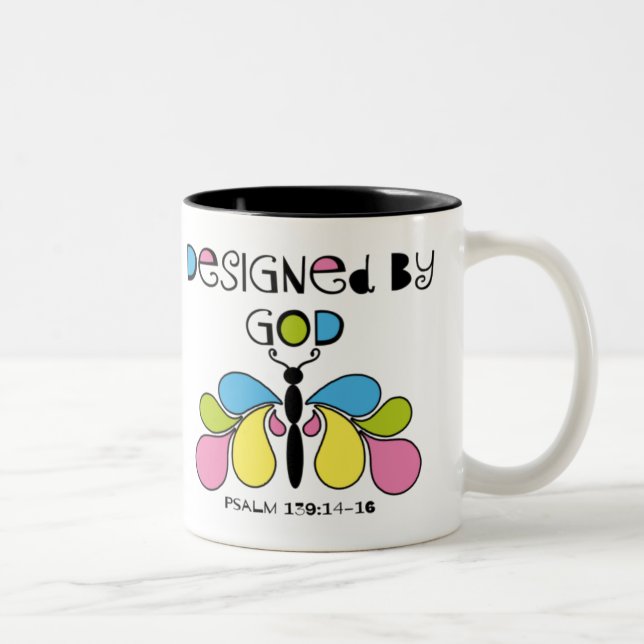 Colourful Abstract Butterfly Designed by God Two-Tone Coffee Mug (Right)