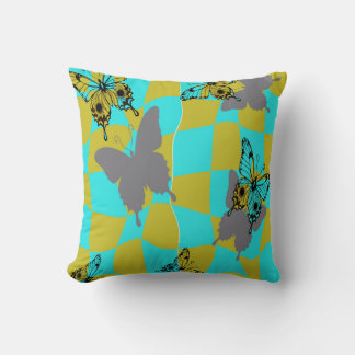 Colourful Abstract Butterfly Throw Pillow
