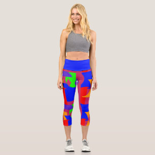 Colourful Abstract Capri Leggings – Bold Women
