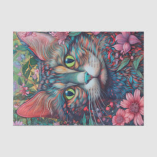 Colourful Abstract Cat Tissue Paper