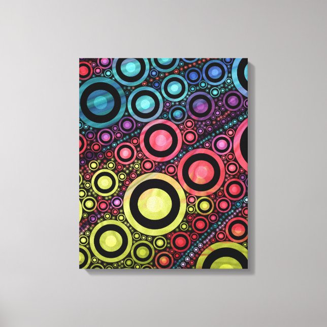 Colourful Abstract Circle Art Canvas Print (Front)
