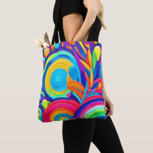 Colourful Abstract Circles Painting Tote Bag