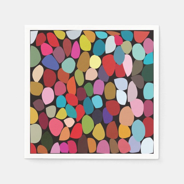 Colourful Abstract Circles Party Napkin (Front)