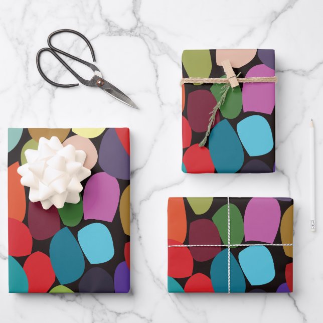 Colourful Abstract Circles  Wrapping Paper Sheet (Front)