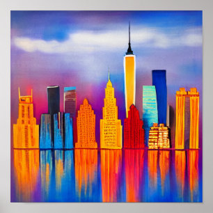 Colourful Abstract City Poster