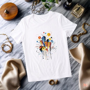 Colourful Abstract City T-Shirt Vibrant Urban Ar Tri-Blend Shirt