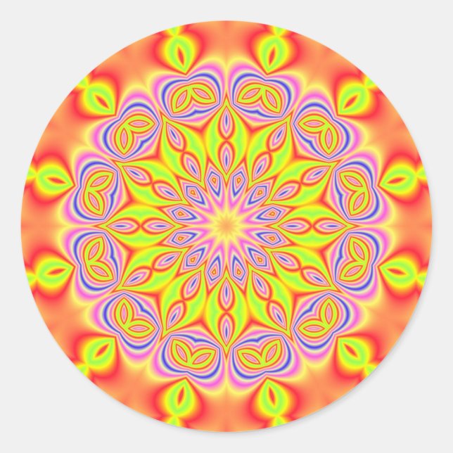 colourful abstract classic round sticker (Front)