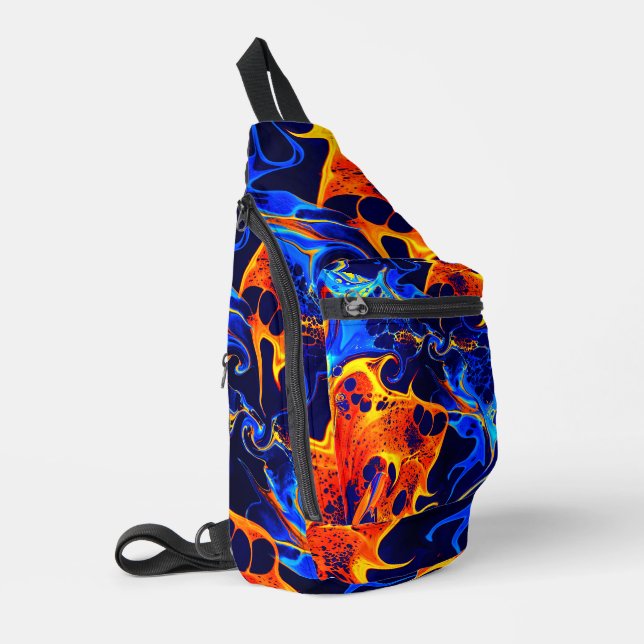 colourful abstract colour wavy   sling bag (Left Corner)