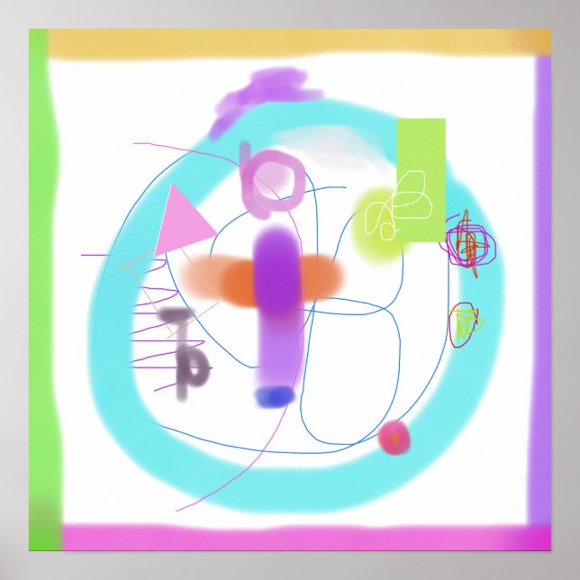 Colourful Abstract Composition Poster (Front)