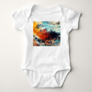 Colourful Abstract Contemporary Artwork Baby Bodysuit