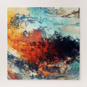 Colourful Abstract Contemporary Artwork Jigsaw Puzzle