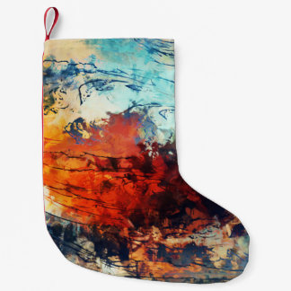 Colourful Abstract Contemporary Artwork Small Christmas Stocking