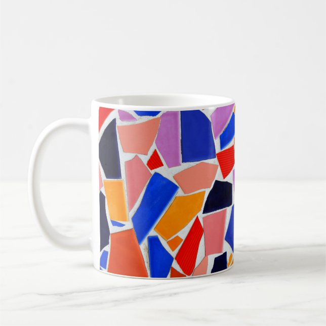 Colourful Abstract Cracked Tile Background Coffee Mug (Left)