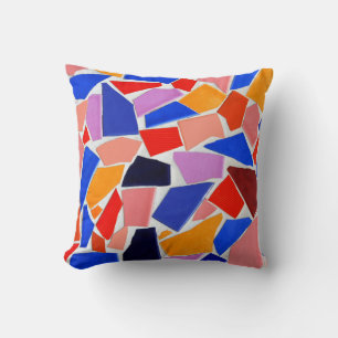 Colourful Abstract Cracked Tile Background Throw Pillow