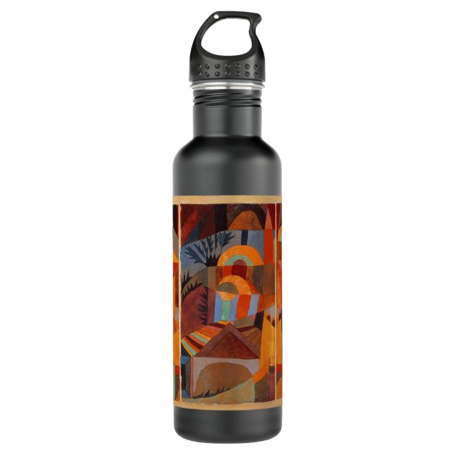 Colourful Abstract Cubism Klee Temple Gardens 710 Ml Water Bottle (Front)
