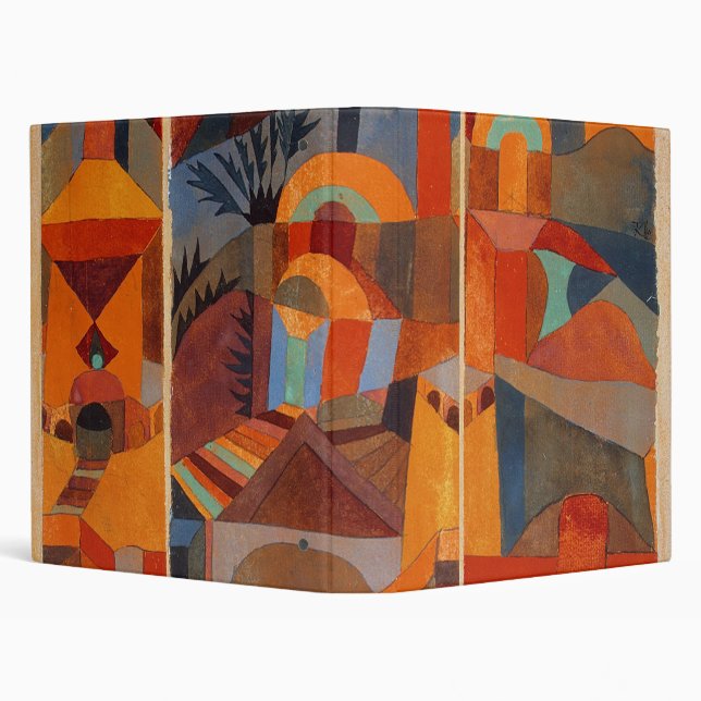 Colourful Abstract Cubism Klee Temple Gardens Binder (Background)