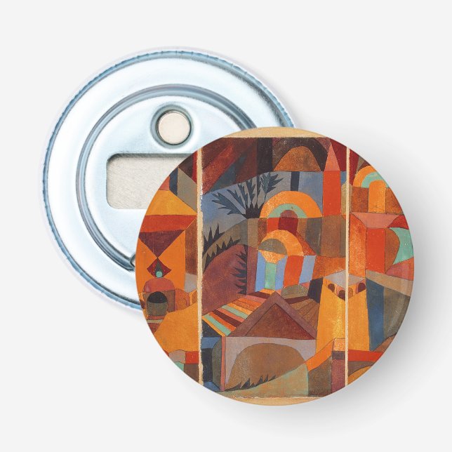 Colourful Abstract Cubism Klee Temple Gardens Bottle Opener (Front)