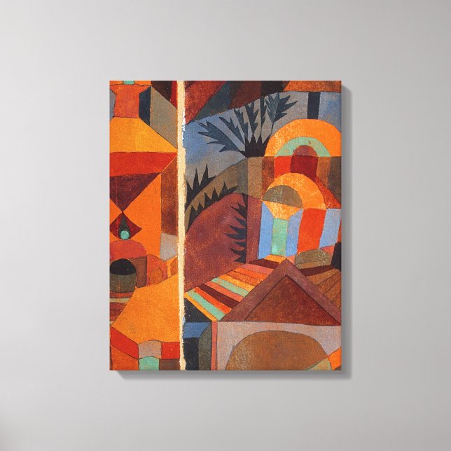 Colourful Abstract Cubism Klee Temple Gardens Canvas Print (Front)