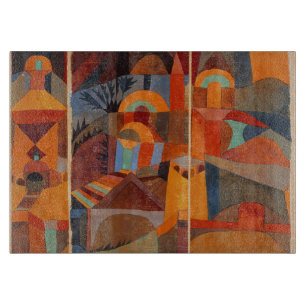 Colourful Abstract Cubism Klee Temple Gardens Cutting Board