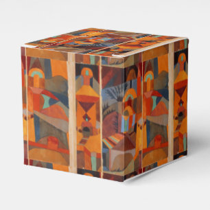 Colourful Abstract Cubism Klee Temple Gardens Favor Box