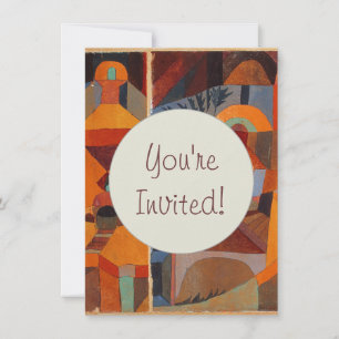 Colourful Abstract Cubism Klee Temple Gardens Invitation