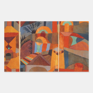 Colourful Abstract Cubism Klee Temple Gardens Sticker
